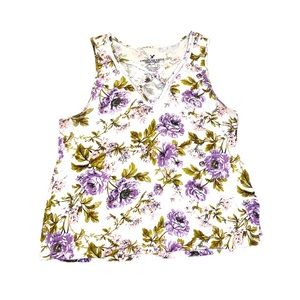 American Eagle Floral Crisscross Tank Top